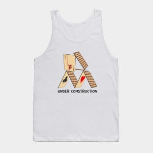 Under construction - Card house Funny deck design Tank Top